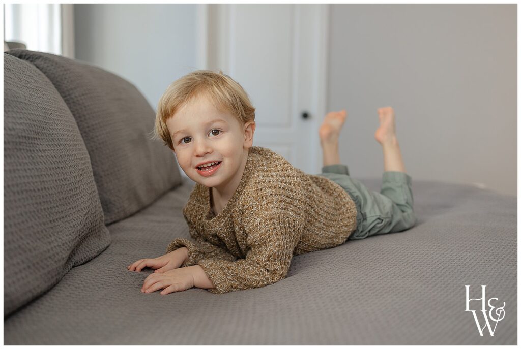 little boy on the bed