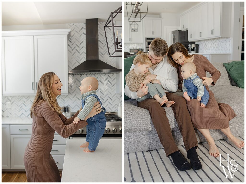 family playing at their home in New Hampshire