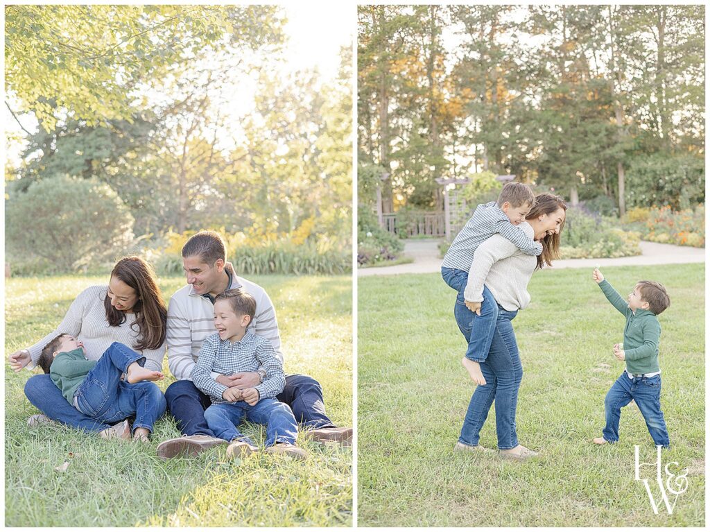 Kids playing with parents
