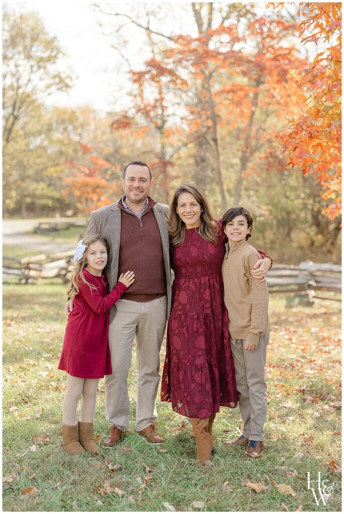 Family in a Christmas photography session