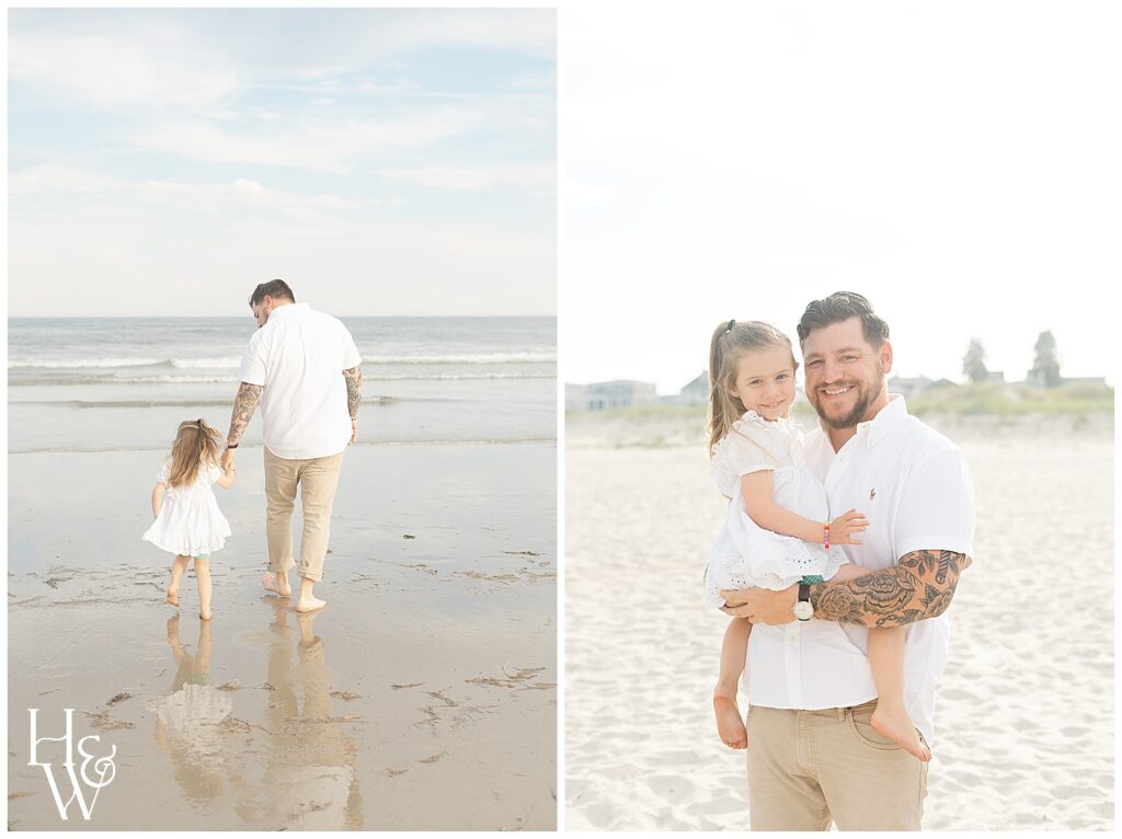 dad & daughter at the beach